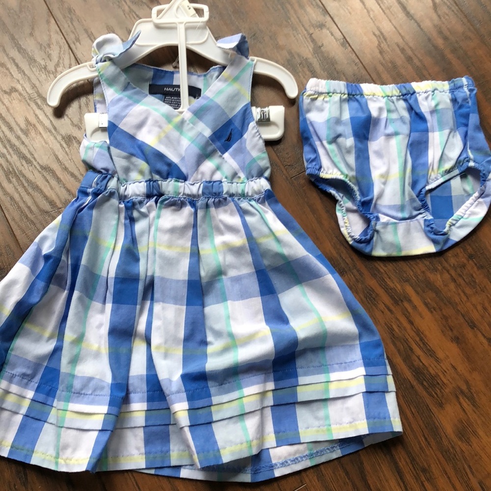 NWOT Nautica dress w diaper cover - Sz 12m